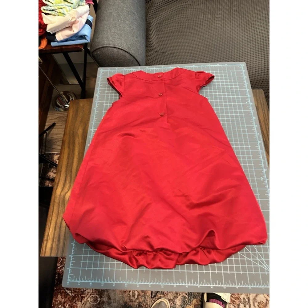 Gymboree Girls 3T Red Satin Jeweled Holiday Valentines Day Bubble Hem Dress